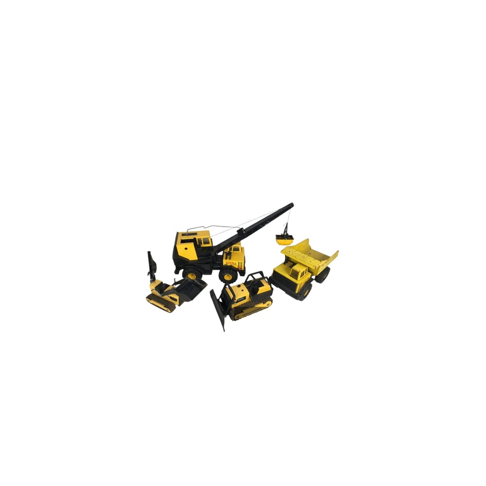 Tonka Vintage Construction Vehicle Lot 4 Turbo Diesel Crane Dump Truck Bulldozer - Picture 14 of 16